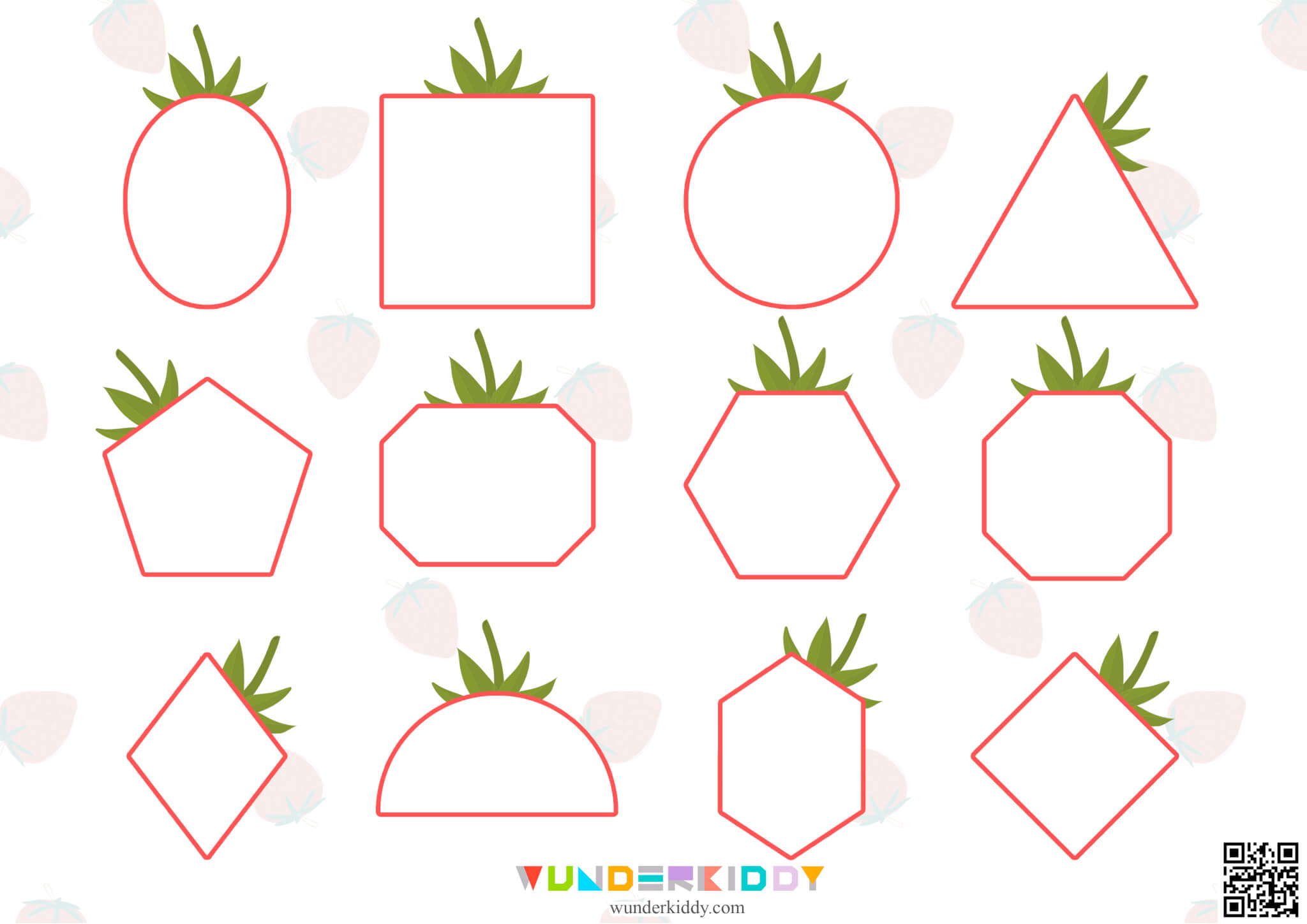 Summer Strawberry Geometry: Sort by Shape Activity - Image 2
