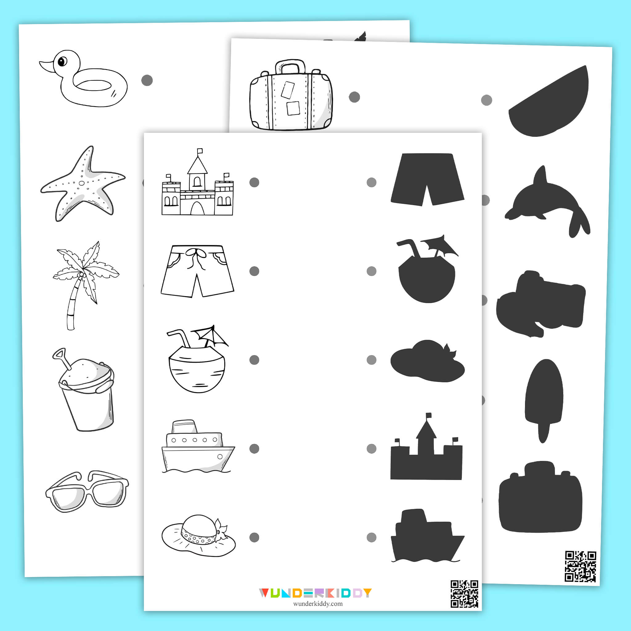 Summer Shadow Match Worksheet