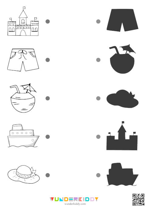 Summer Shadow Match Worksheet - Image 2