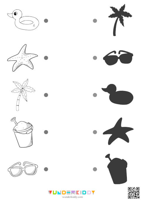 Summer Shadow Match Worksheet - Image 3