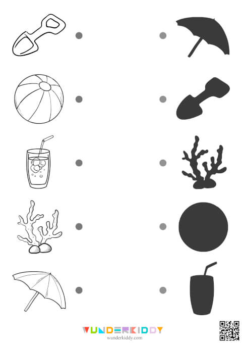 Summer Shadow Match Worksheet - Image 5