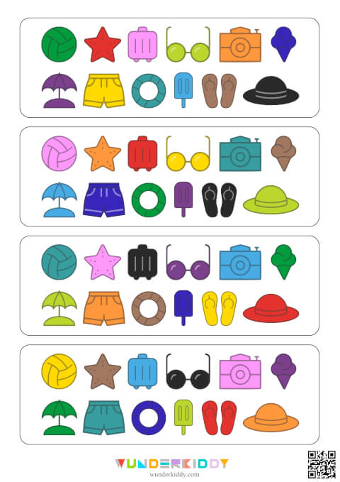 Summer Interhemispheric Finger Tracing Worksheet - Image 3