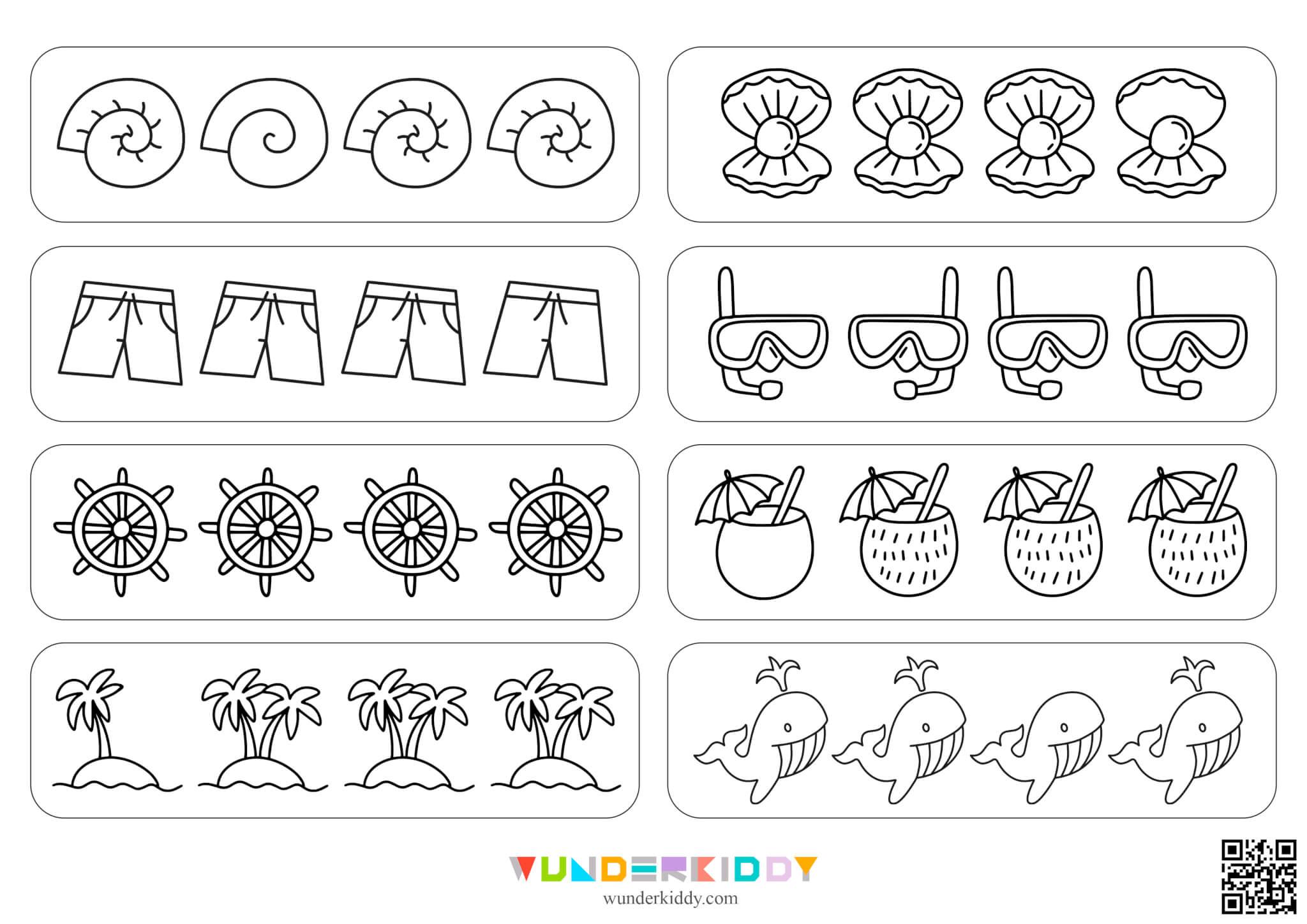 Summer Odd One Out Worksheets - Image 3
