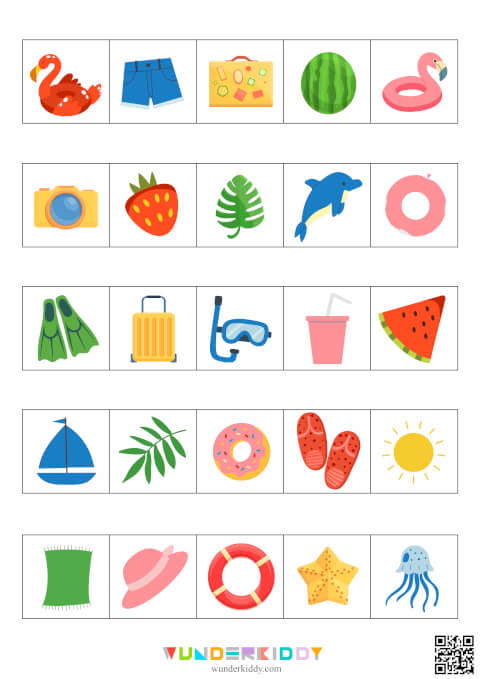 Preschool Summer Color Sorting Mats Worksheet - Image 3