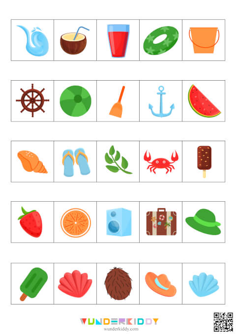 Preschool Summer Color Sorting Mats Worksheet - Image 5