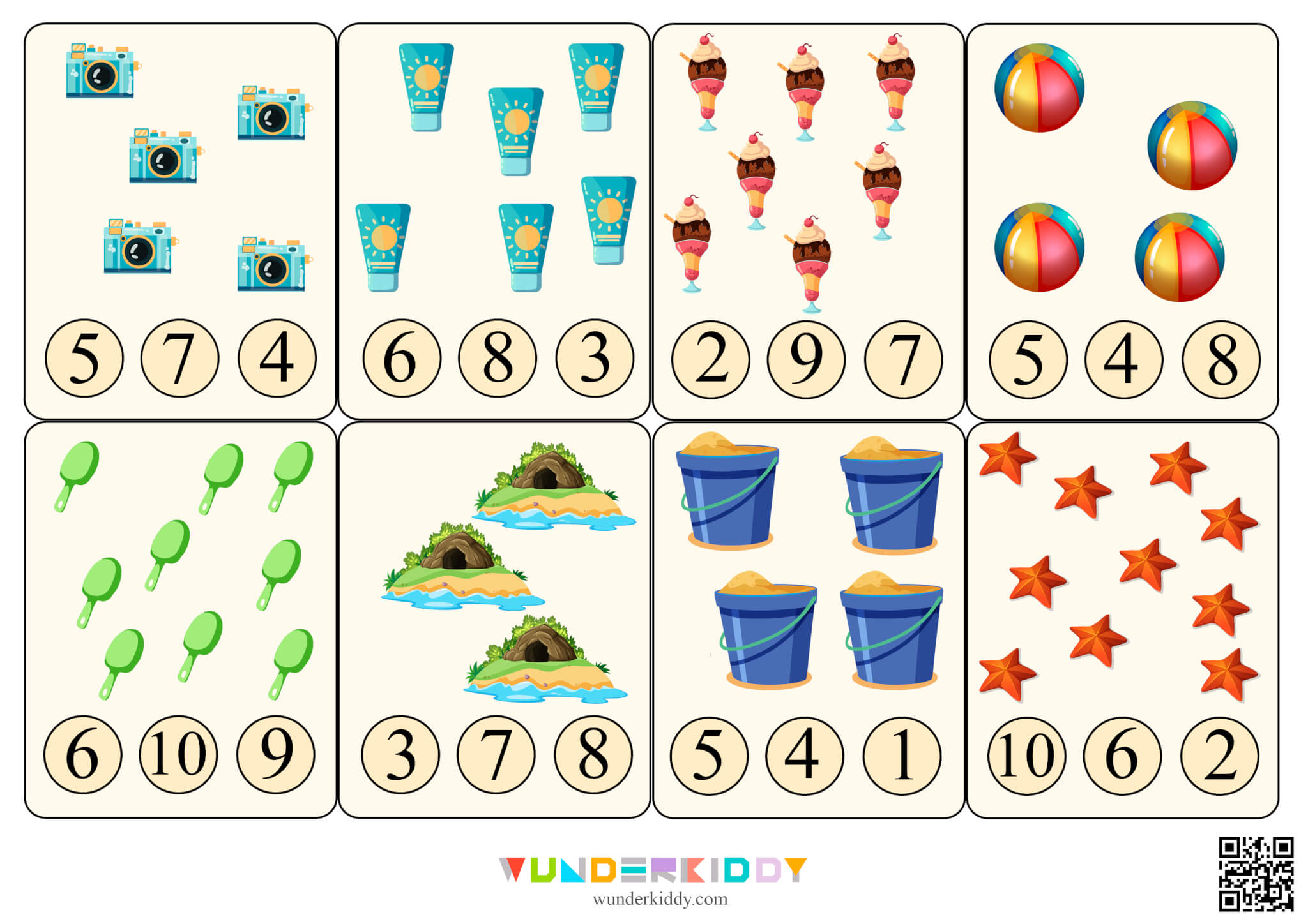 Activity sheet «Summer count up to 10» - Image 2