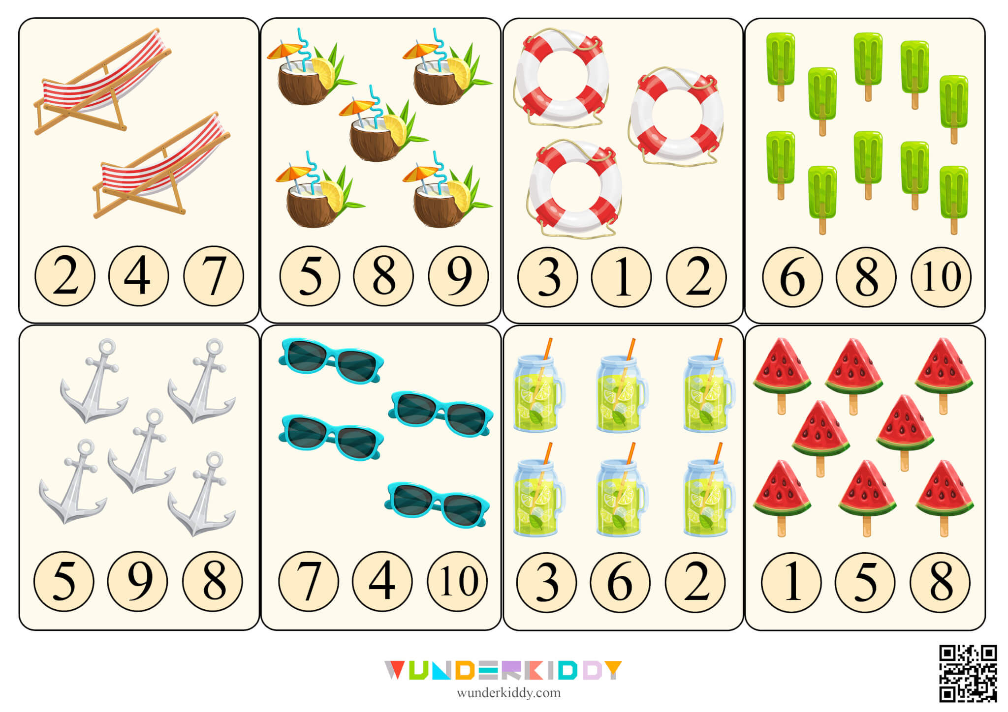 Summer Themed Counting Worksheet - Image 3