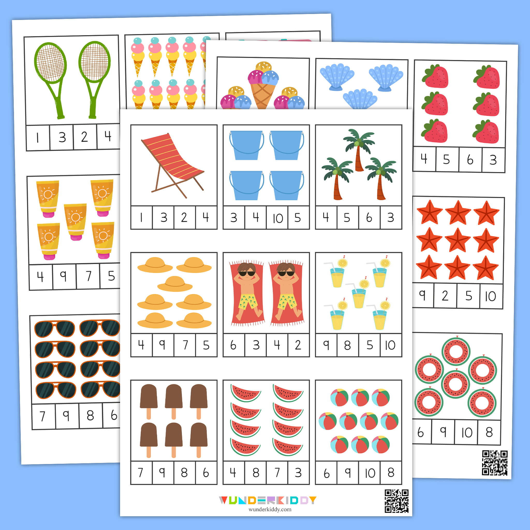 Counting to 10: Summer Vacation Math Worksheets