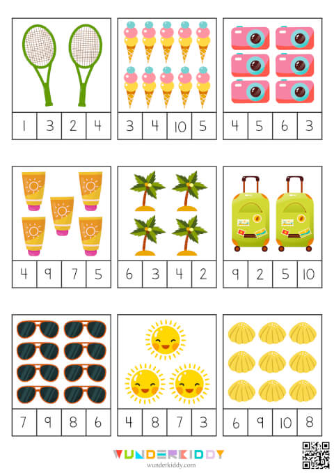 Counting to 10: Summer Vacation Math Worksheets - Image 3