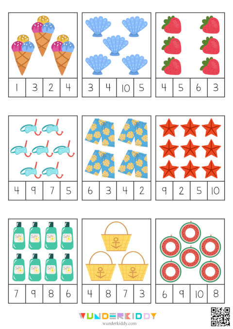 Counting to 10: Summer Vacation Math Worksheets - Image 4