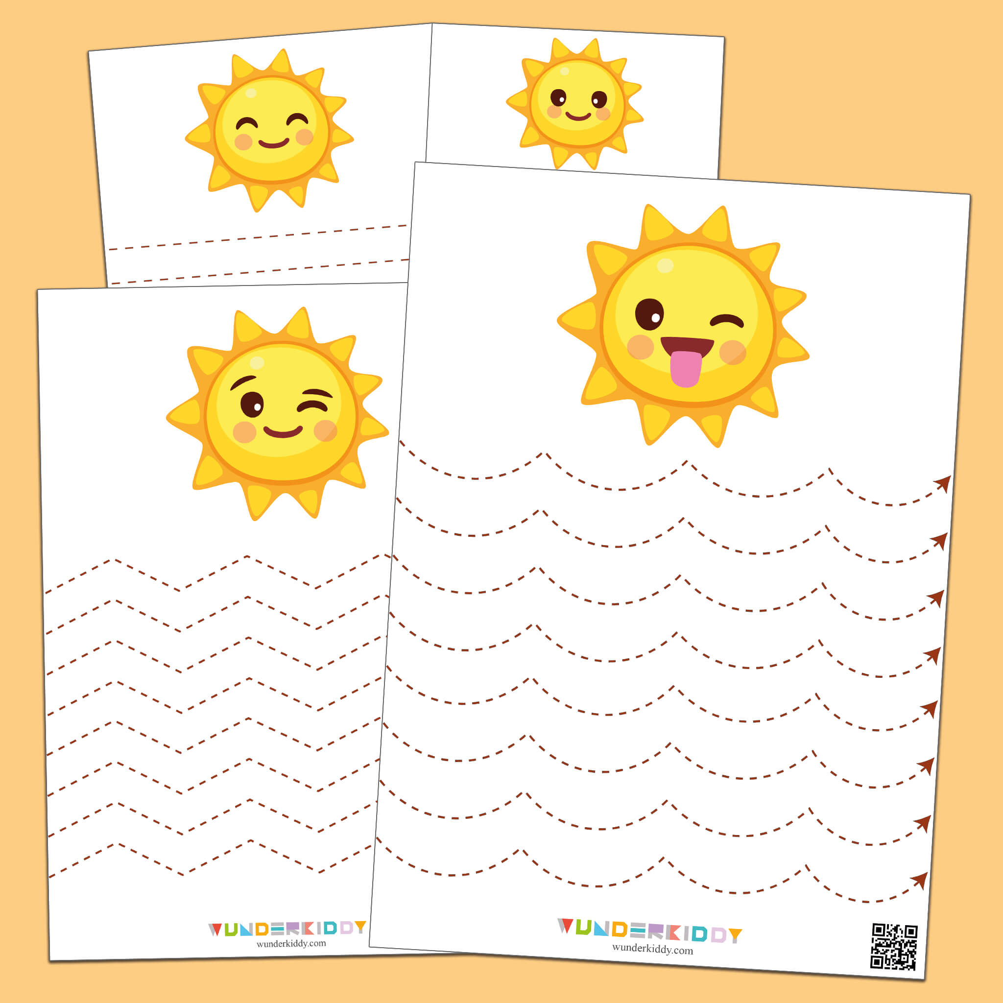 Horizontal Lines Trace Worksheets for Preschoolers Sunshine