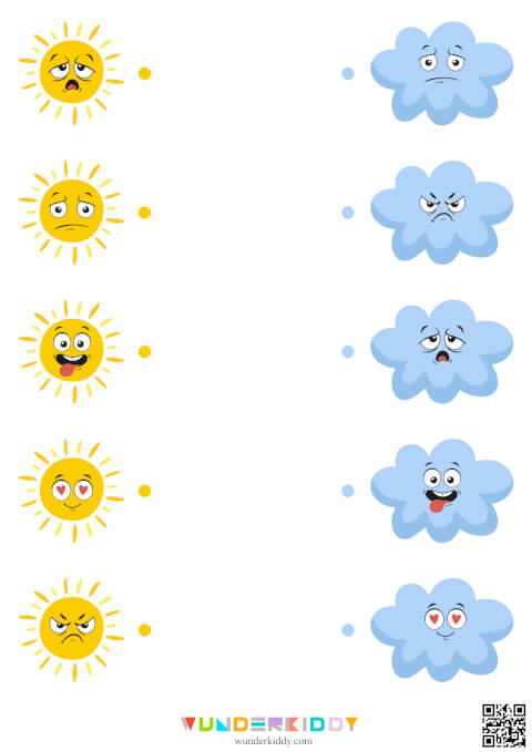 Worksheet for Kids Sun and Cloud - Image 3
