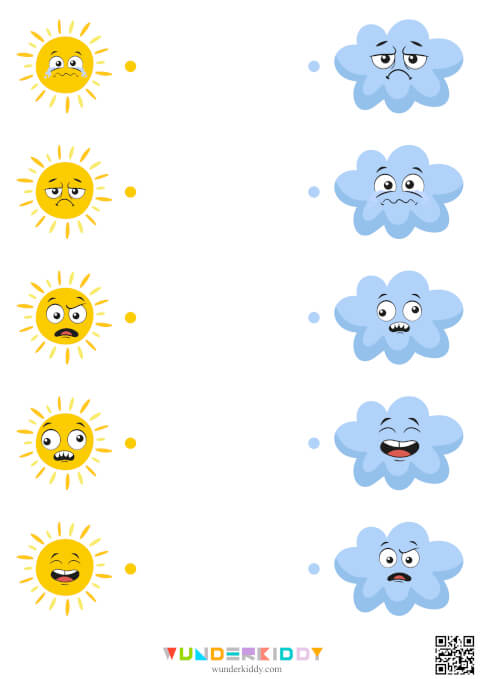 Worksheet for Kids Sun and Cloud - Image 4