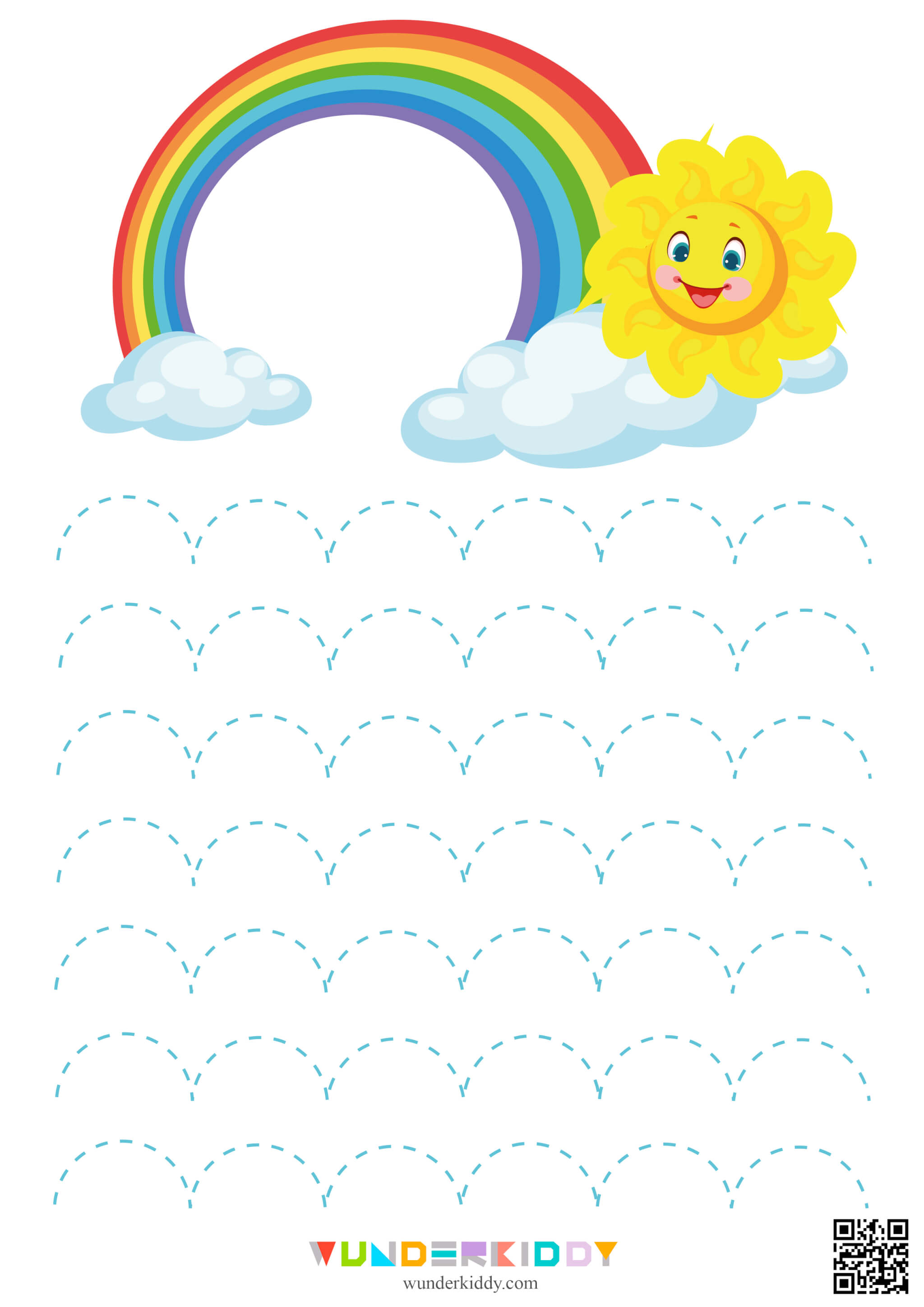 Worksheet for Pre-writing Practice Sun and Rainbow - Image 5