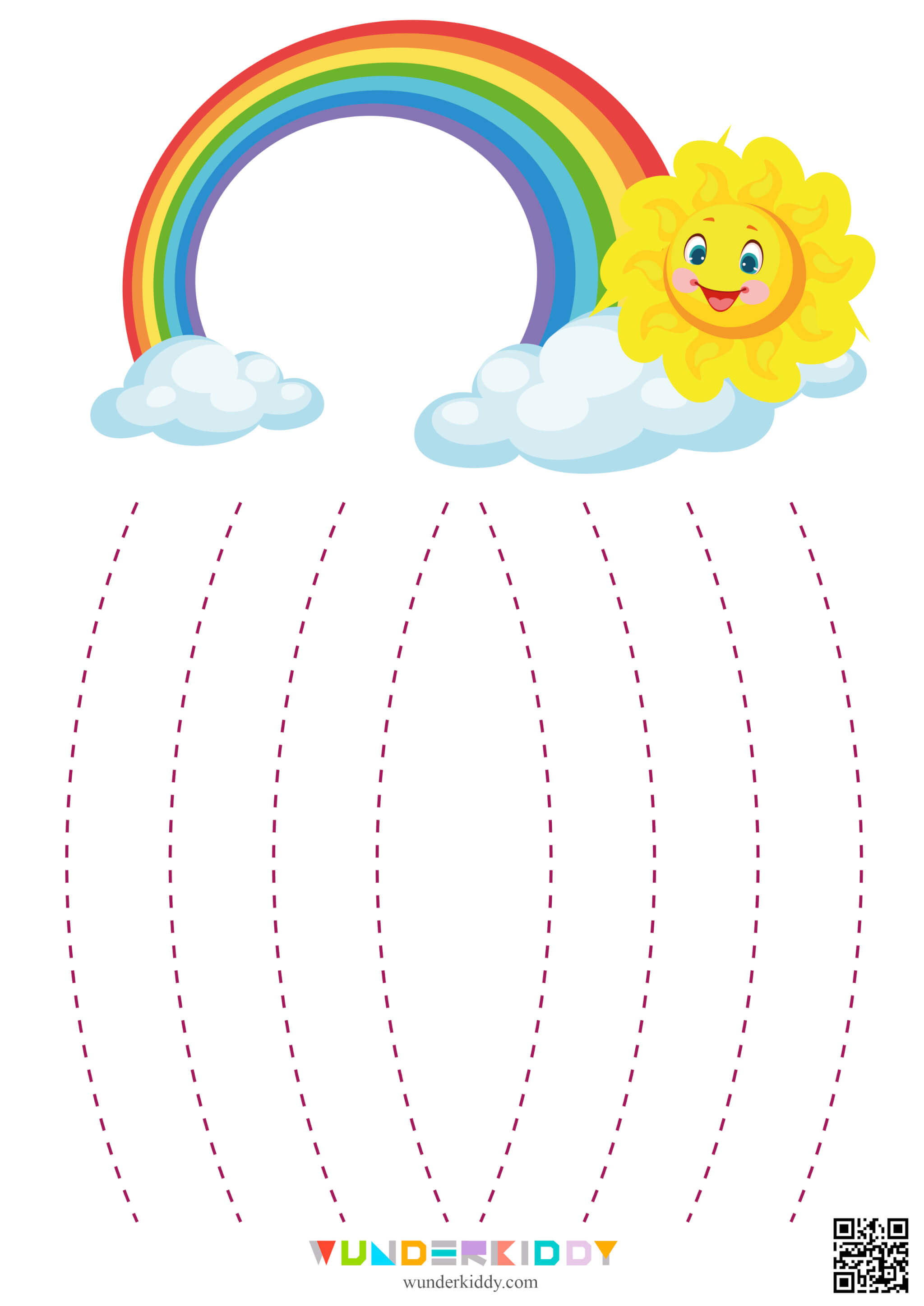 Worksheet for Pre-writing Practice Sun and Rainbow - Image 8