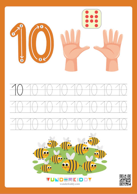 Printable Tracing Numbers 1 10 Worksheets For Preschool 4524