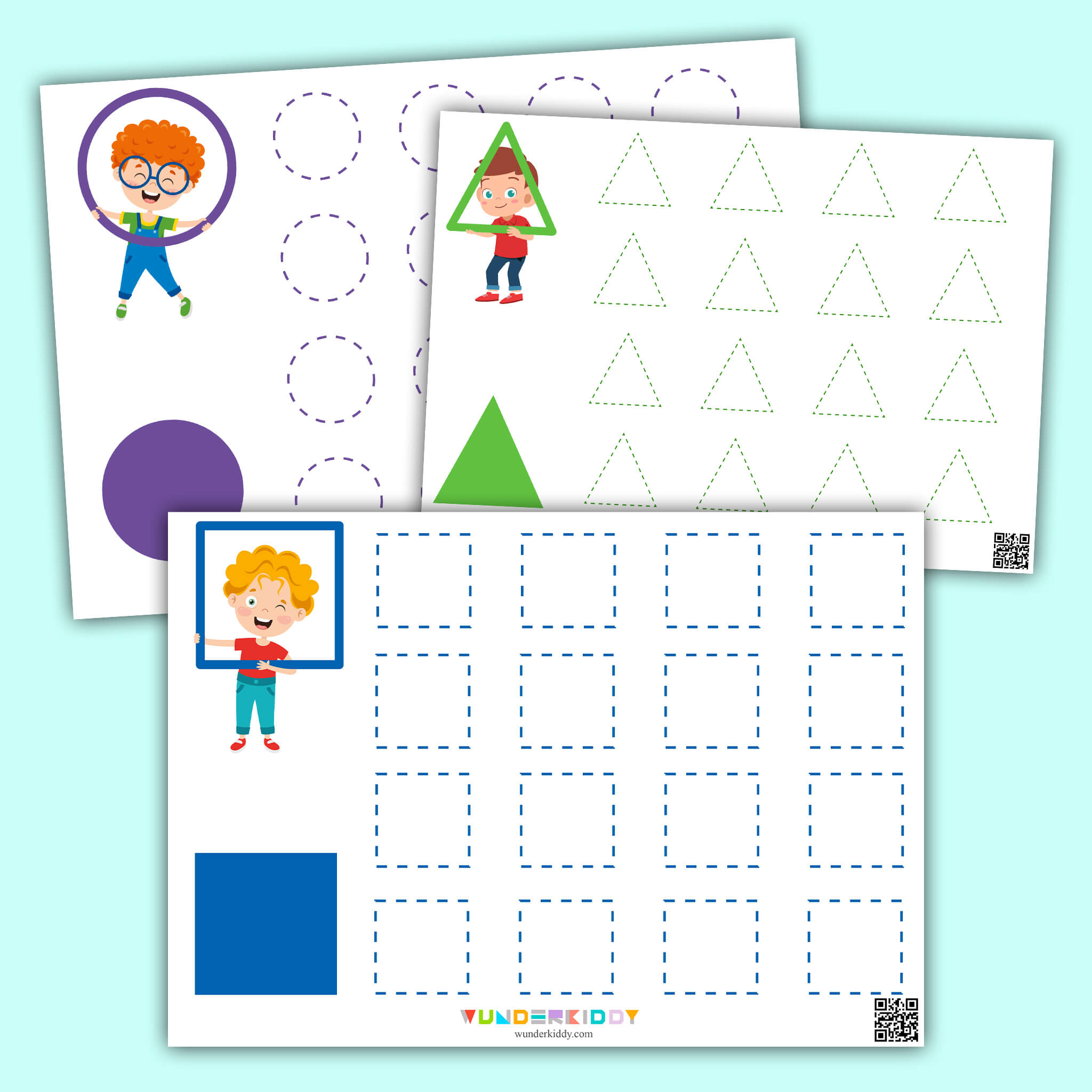 Tracing Shapes Worksheet for Kids