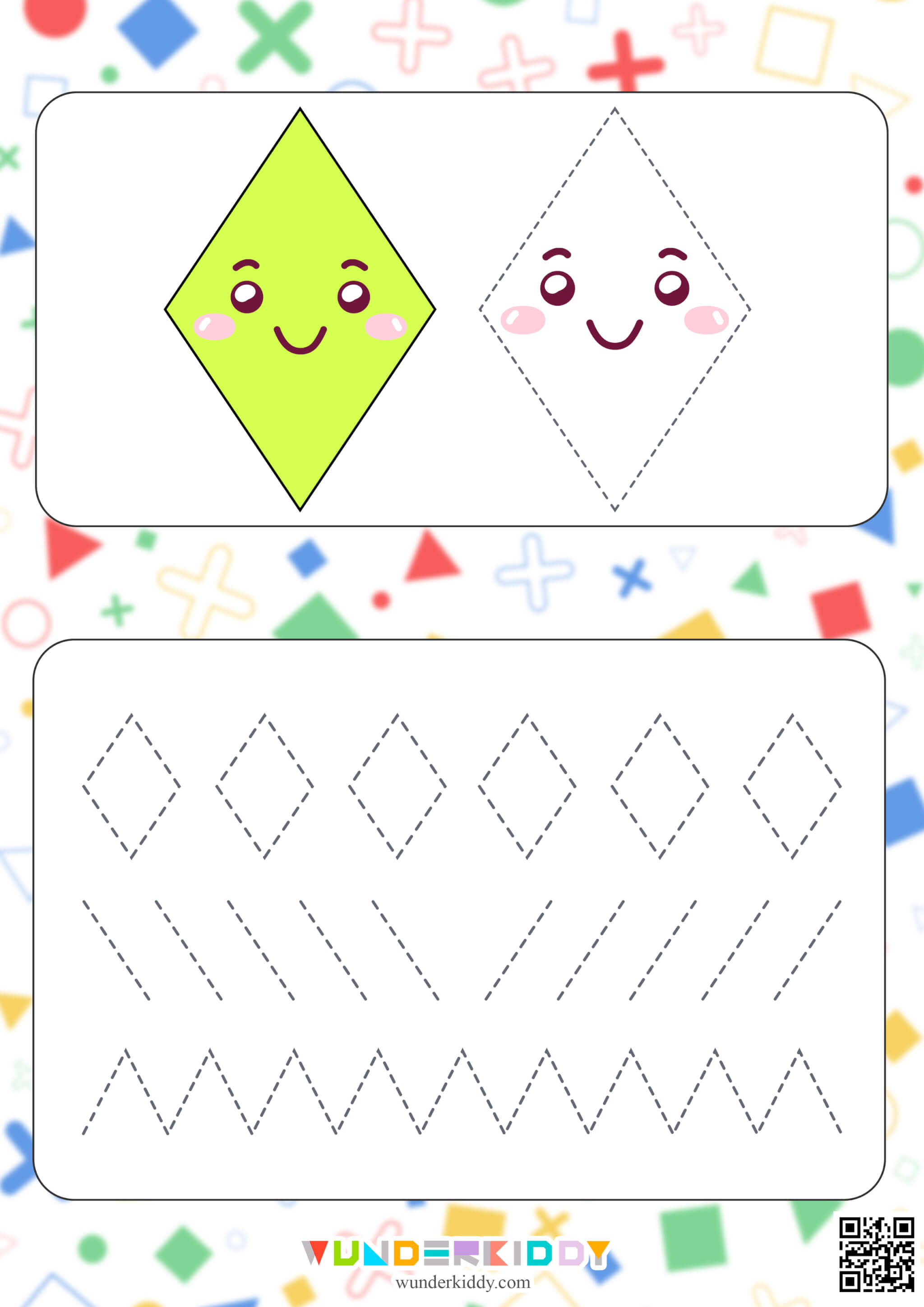 Shape Tracing Worksheet for Kids - Image 5