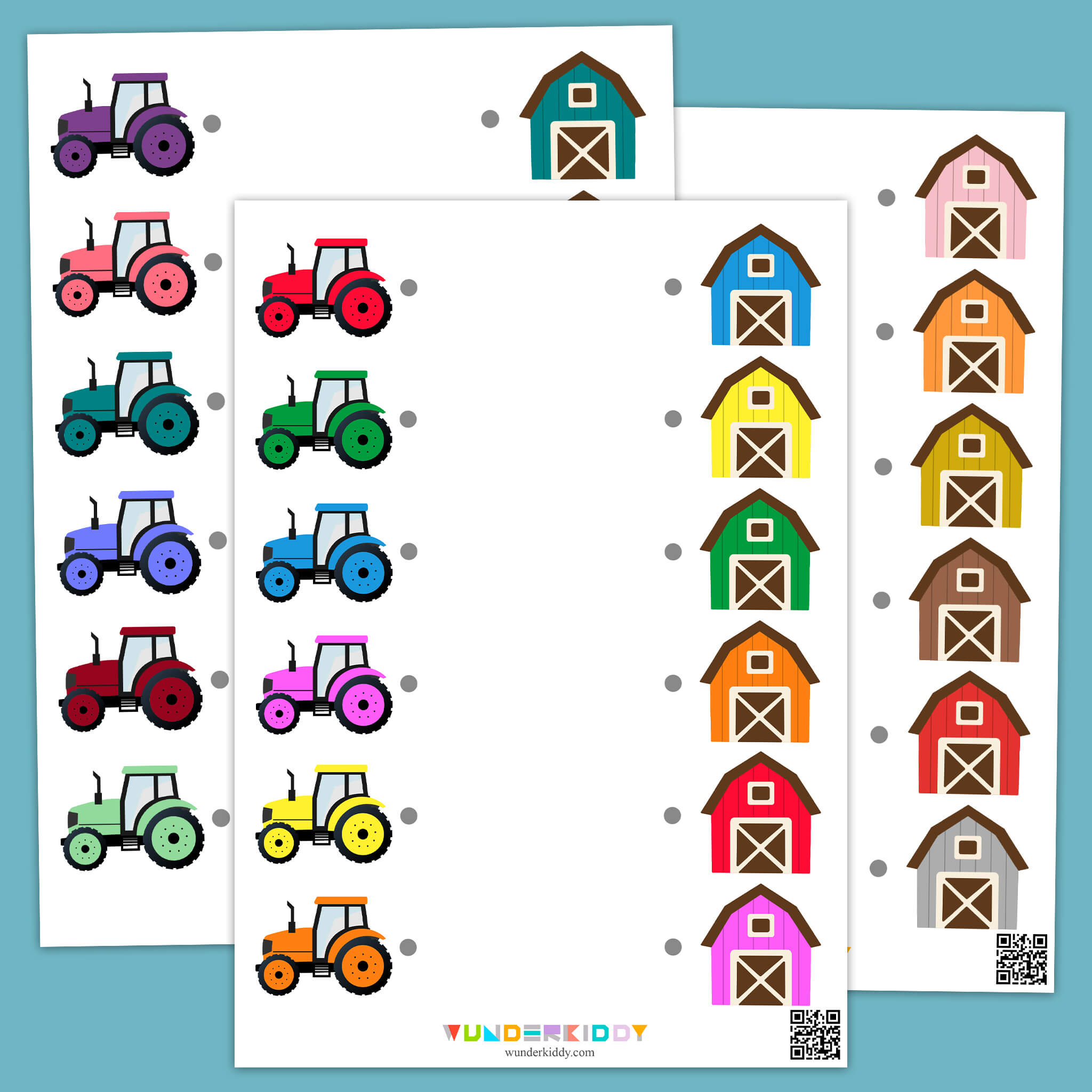 Tractor and Farm Color Matching Activity for Toddlers