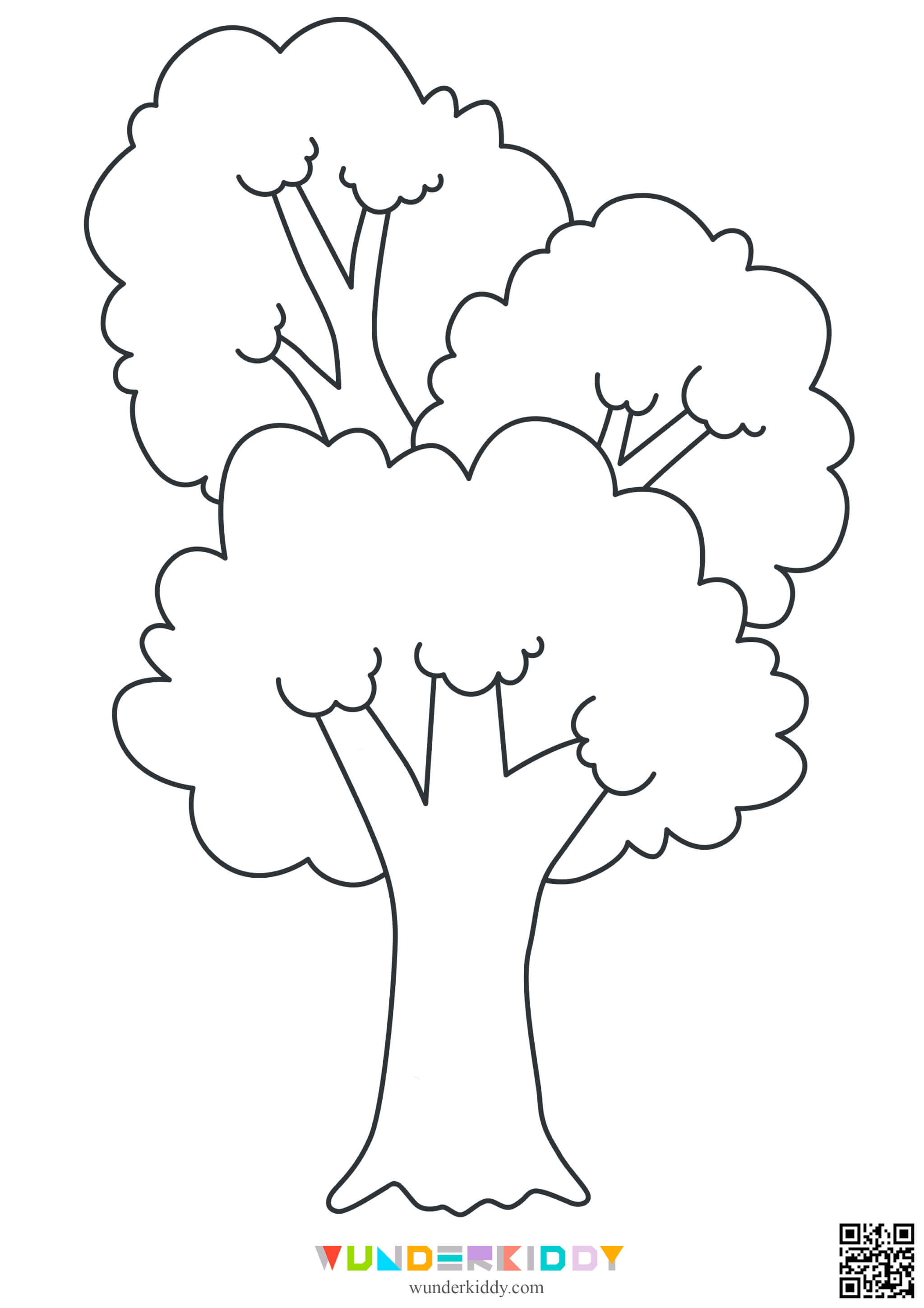 Printable Tree Template for Craft and Coloring Pages for Kids