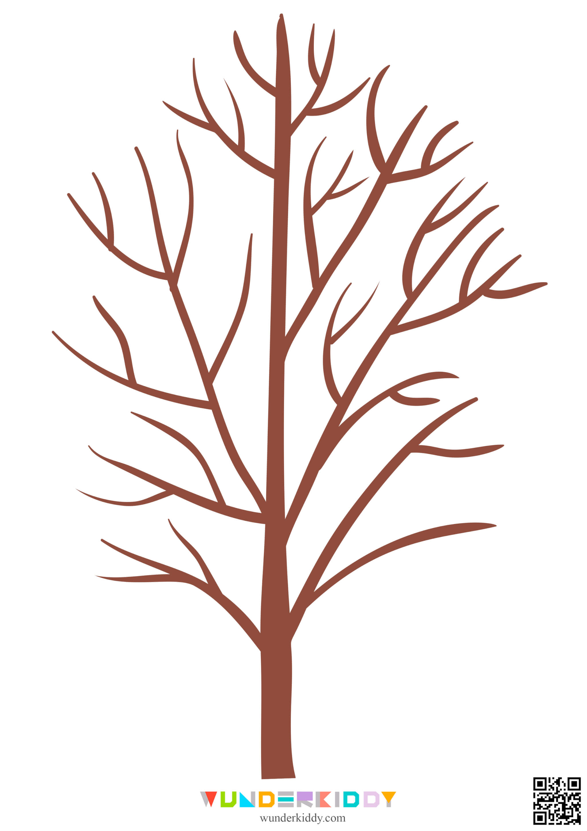 Printable Tree Template for Craft and Coloring Pages for Kids