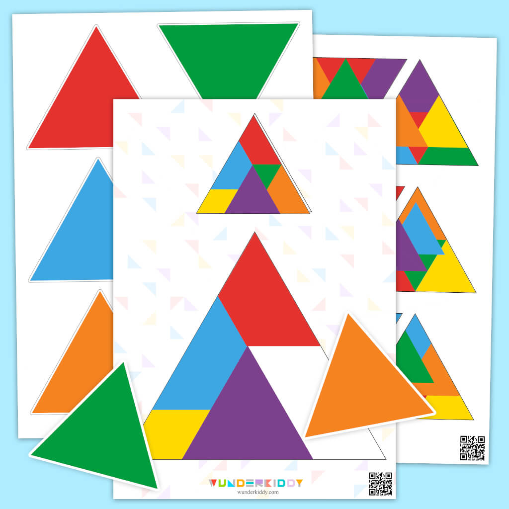 Triangle Pattern Blocks Printable Triangle Pattern Building Worksheet for Kids