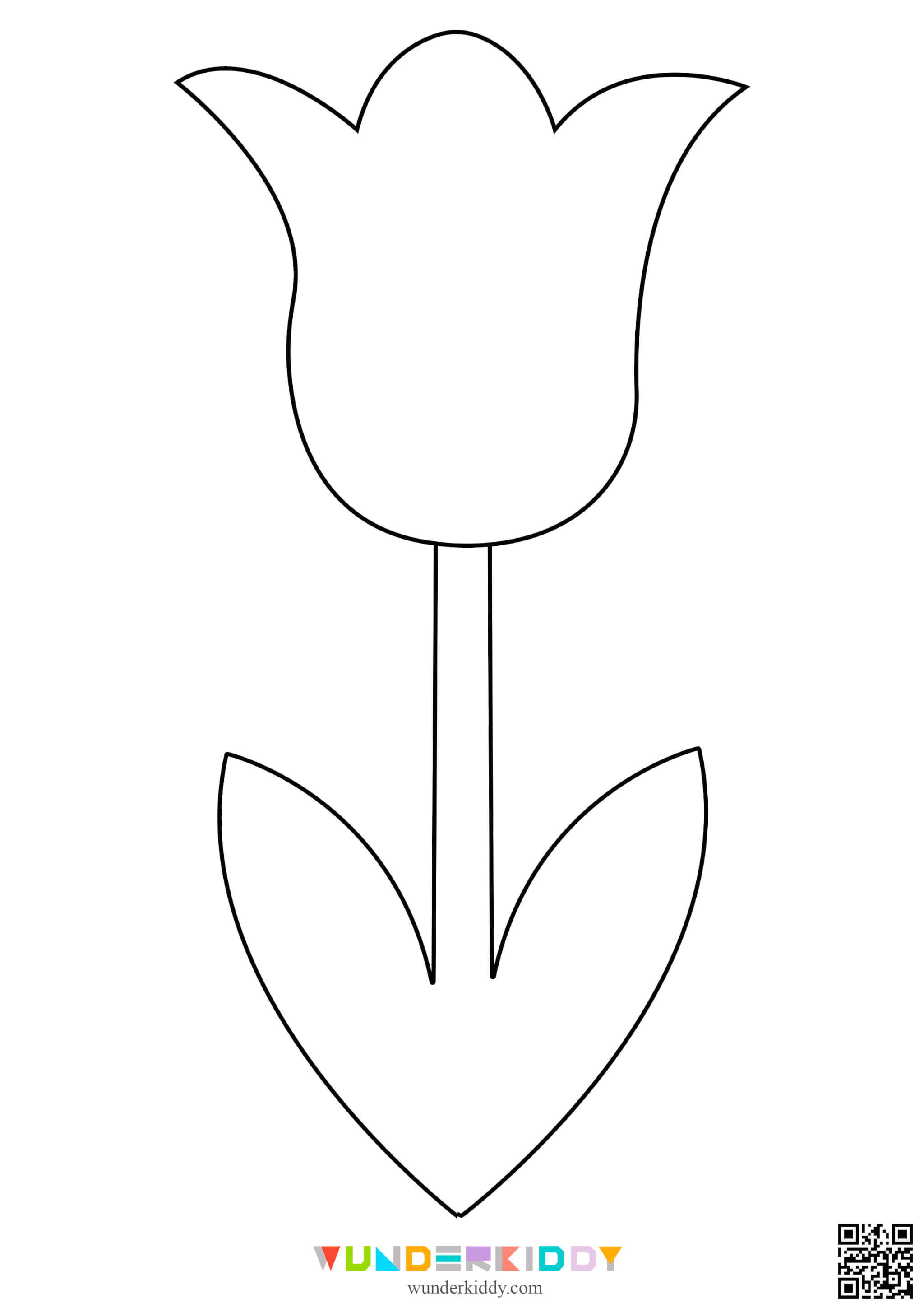 Free Printable Tulip Flower Craft Template for Kindergarten