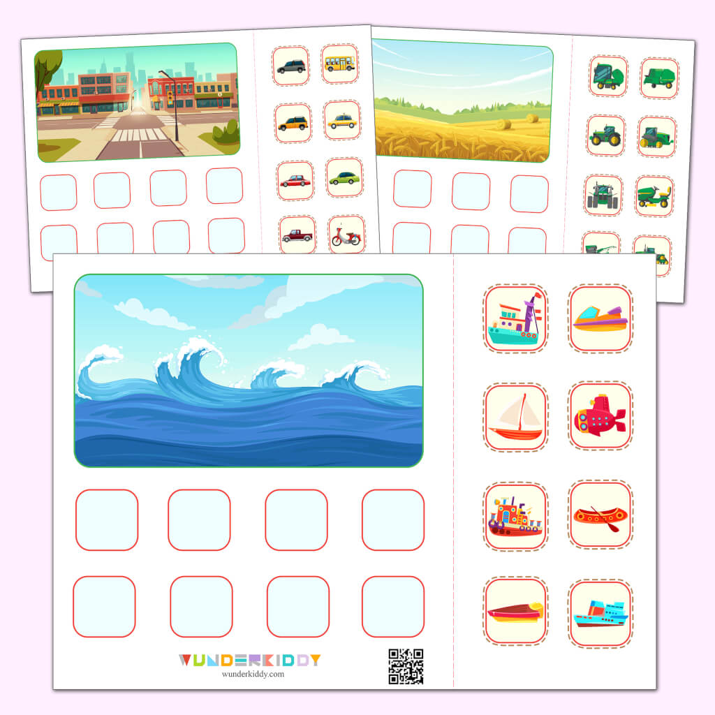 Vehicle Sorting Worksheets for Kindergarten Print Free PDFs