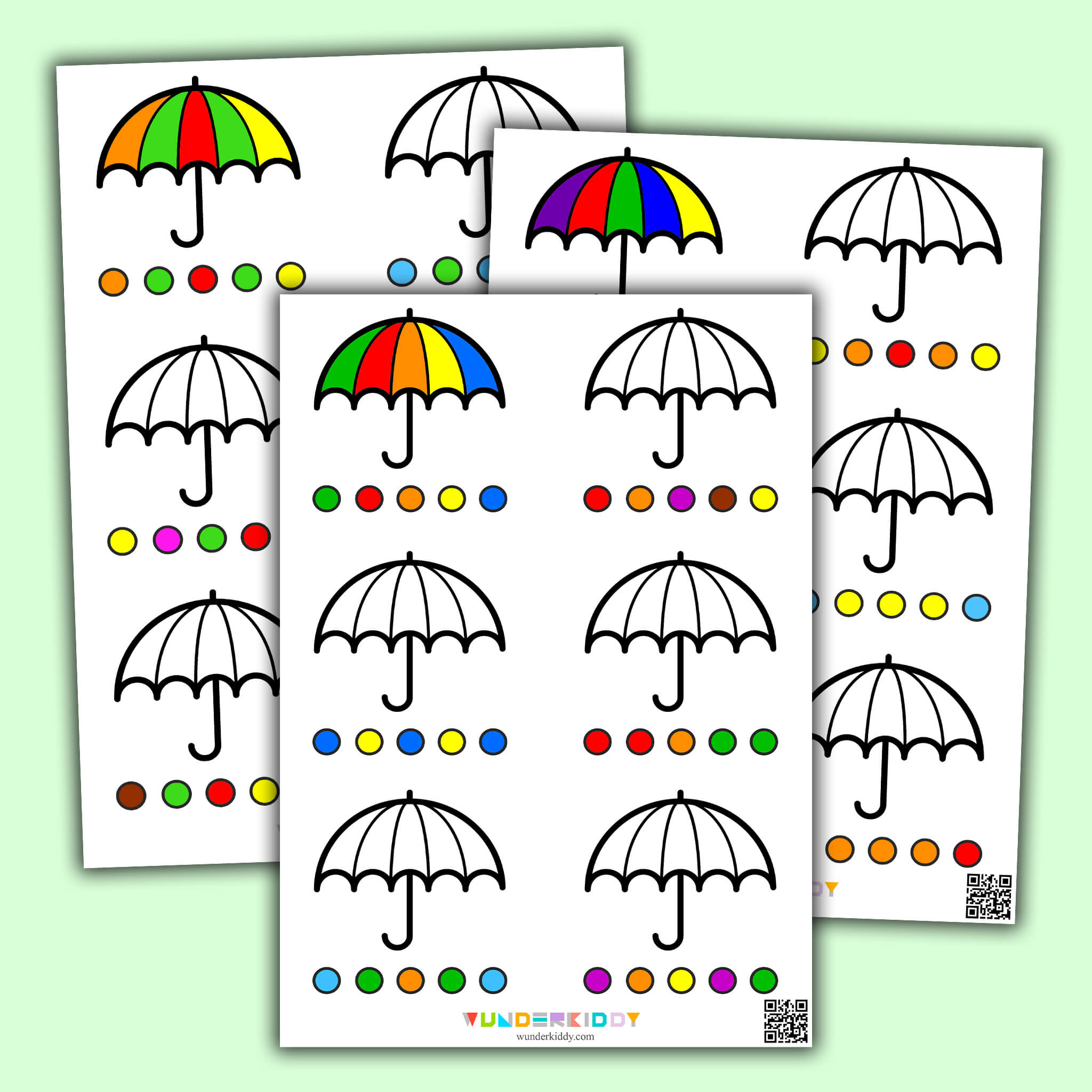 Раскраски «Зонтик» для малышей