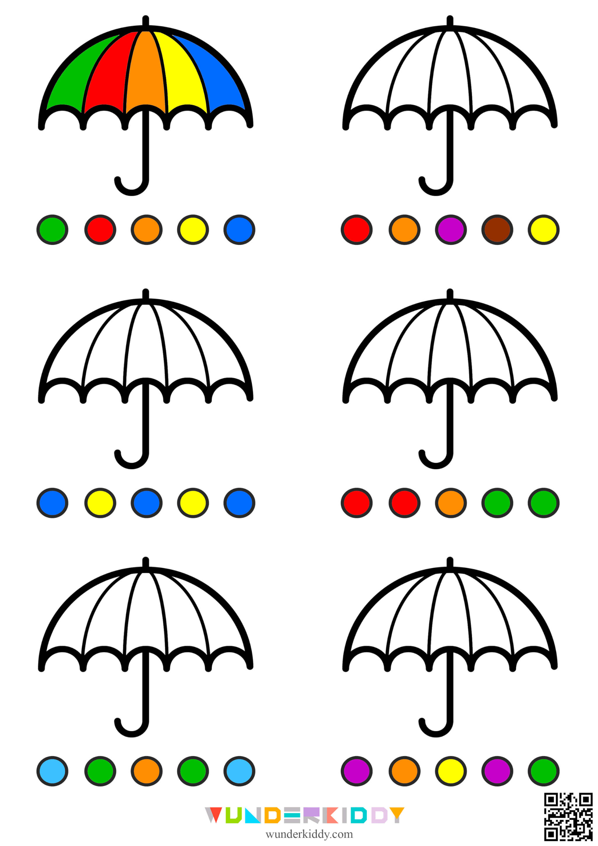 Раскраски «Зонтик» для малышей - Изображение 2
