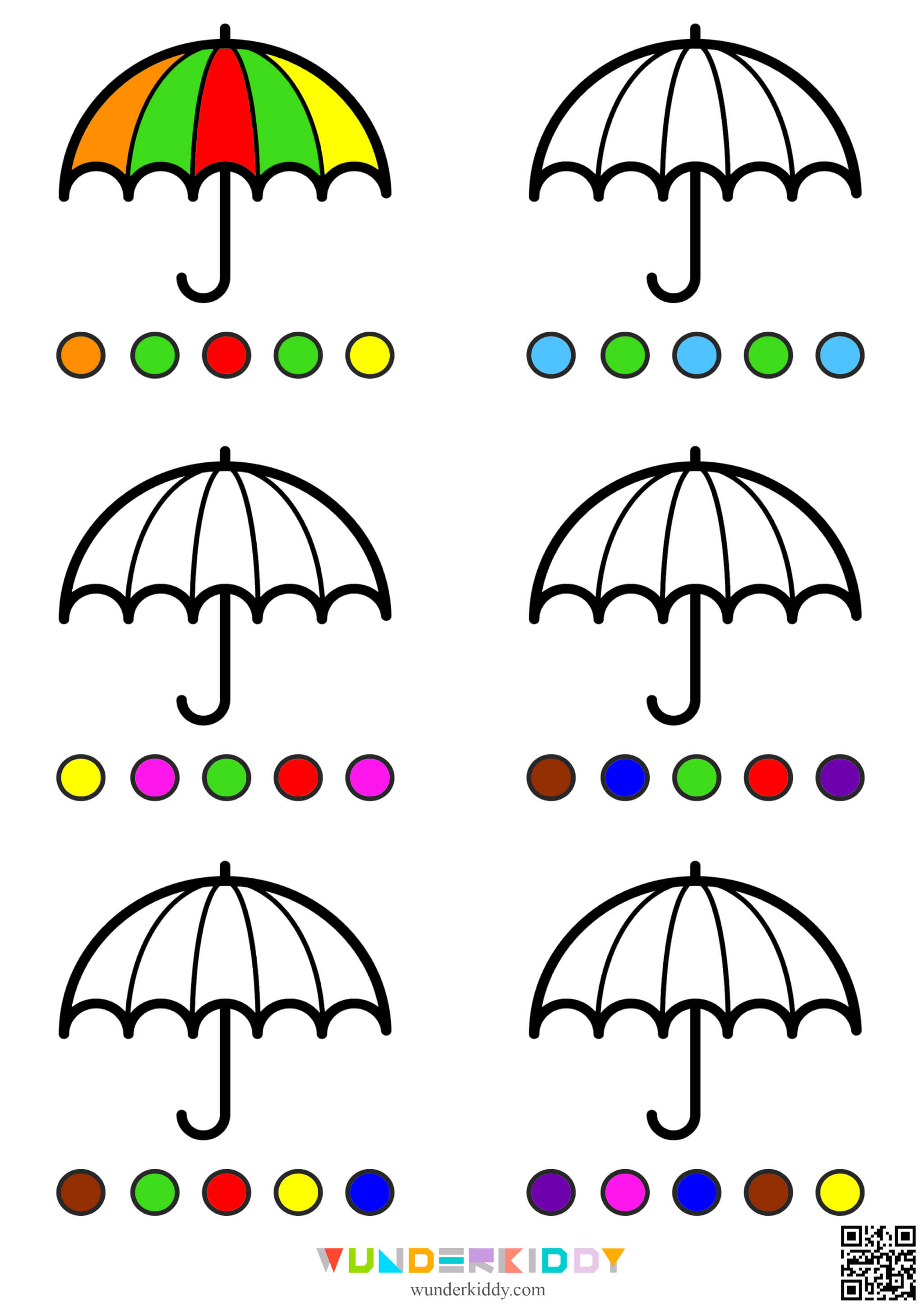 Раскраски «Зонтик» для малышей - Изображение 3