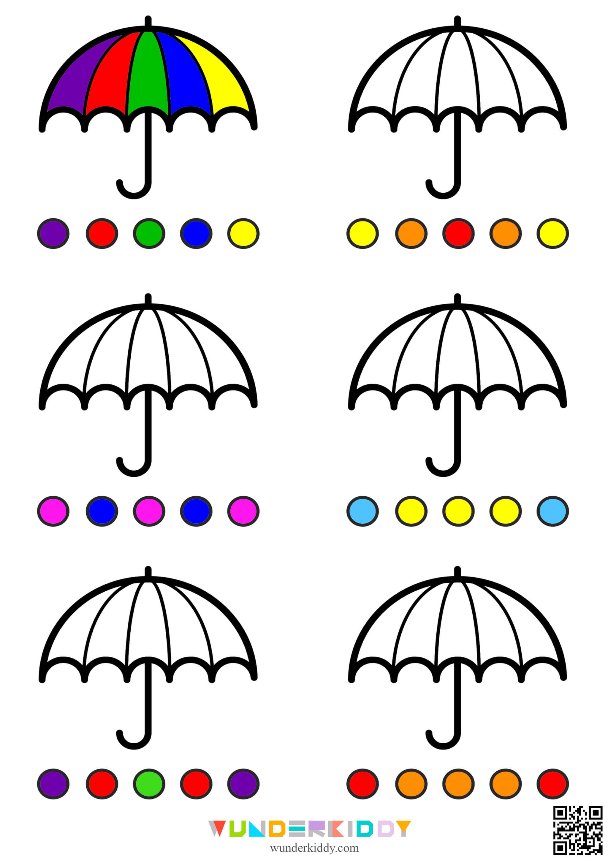 Раскраски «Зонтик» для малышей - Изображение 4
