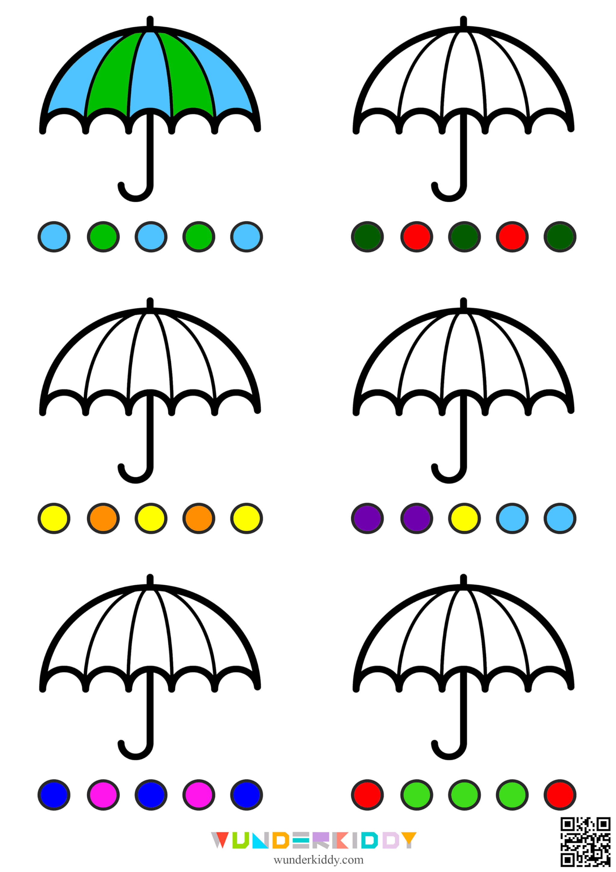 Раскраски «Зонтик» для малышей - Изображение 5