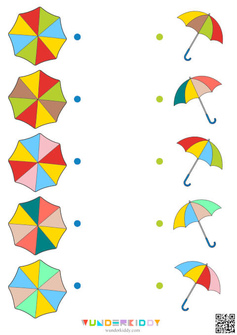 Umbrella Color Matching Worksheet - Image 3