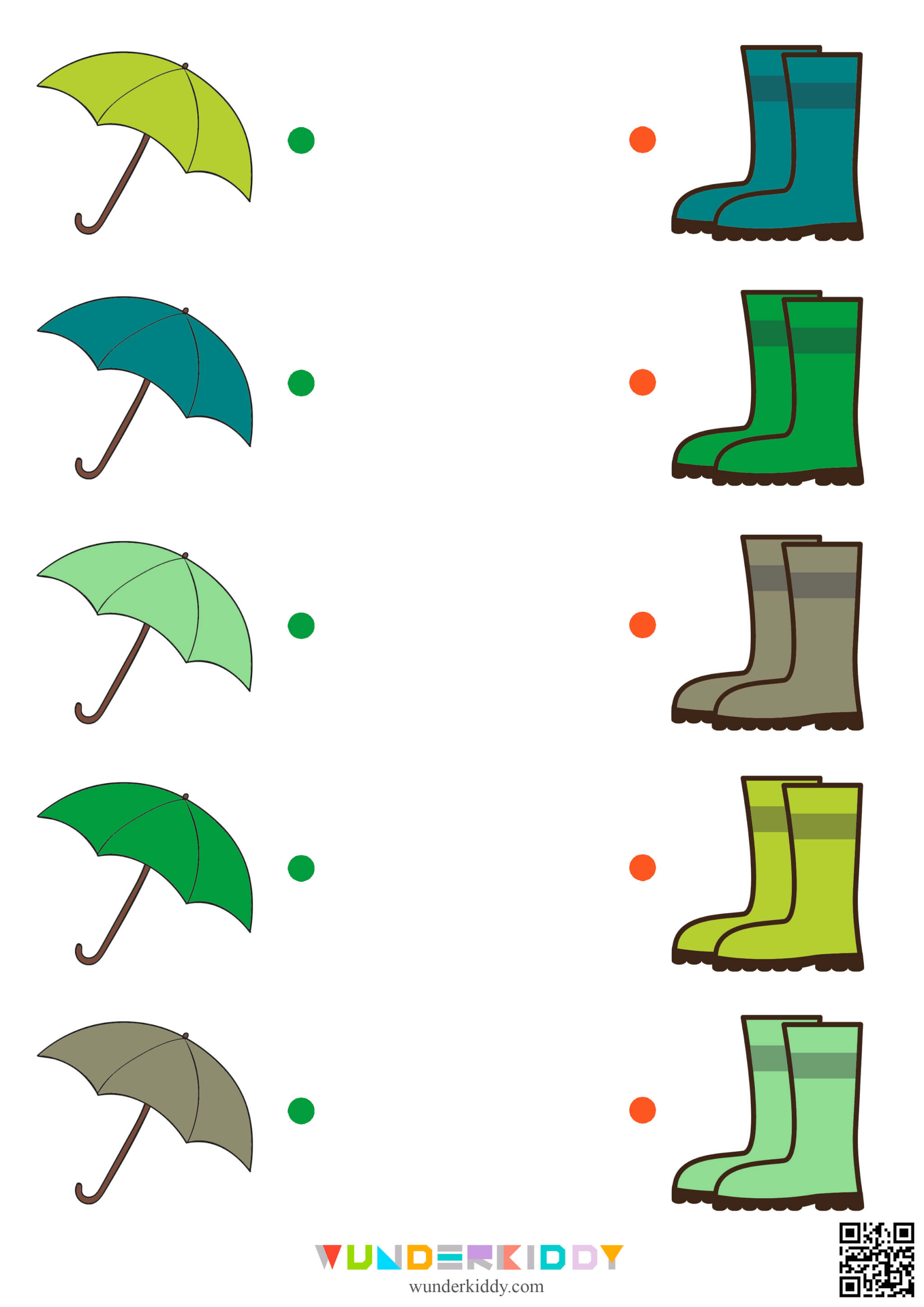 Übung zur Farbzuordnung von Regenschirmen - Bild 3