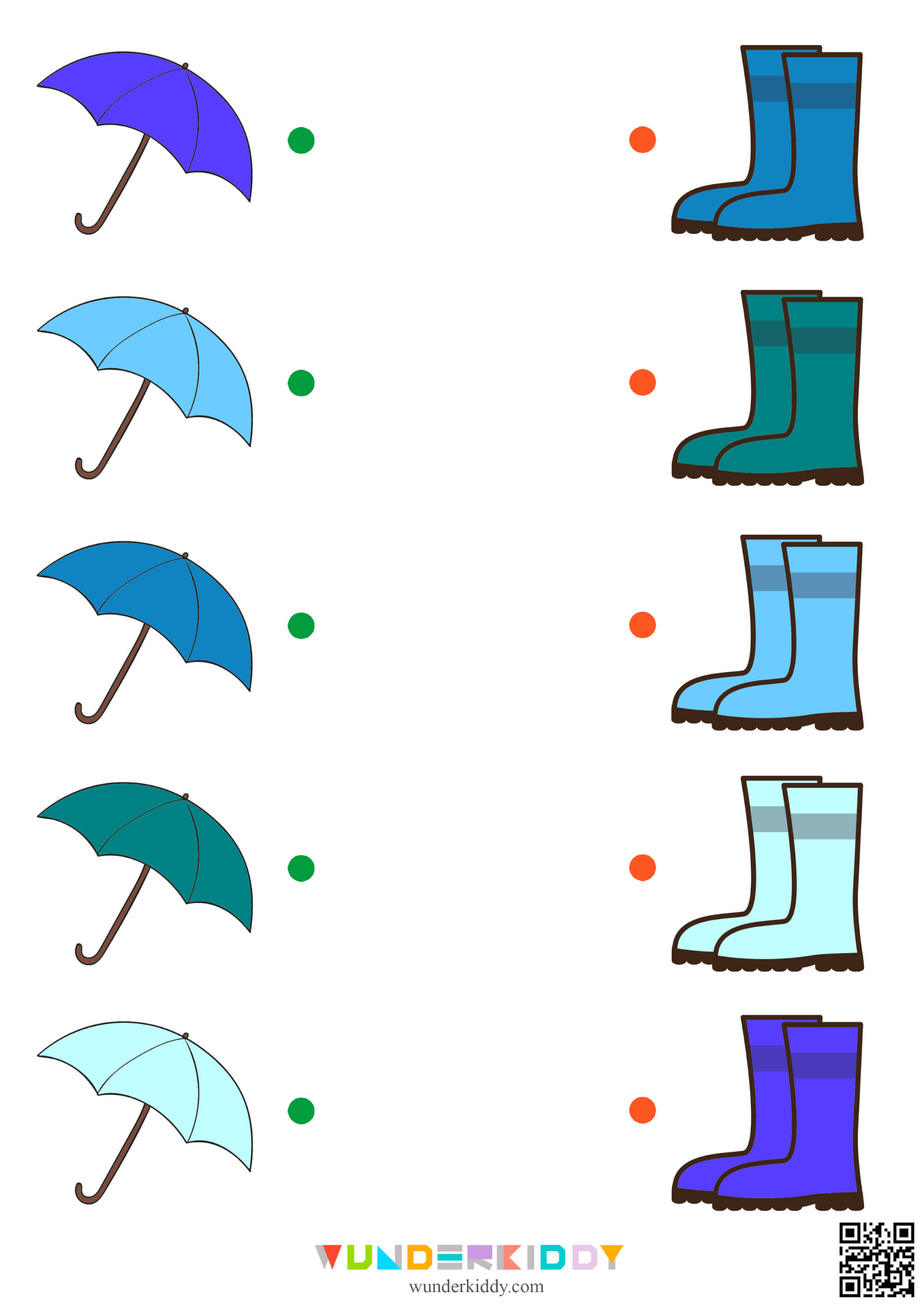 Übung zur Farbzuordnung von Regenschirmen - Bild 6