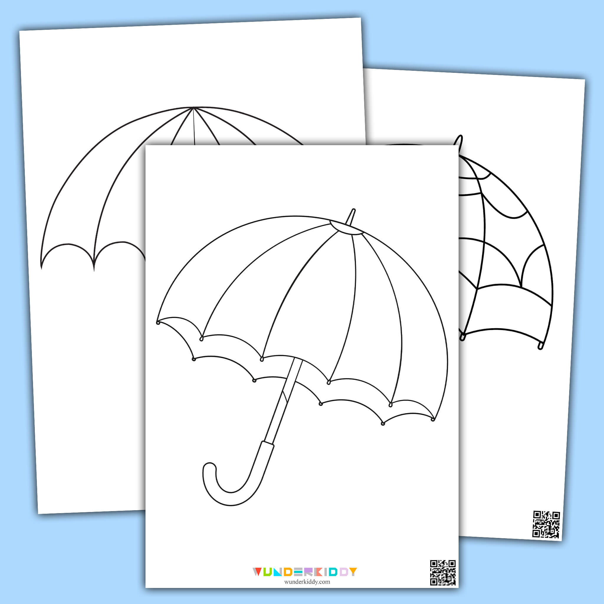 Umbrella Coloring Pages for Kids
