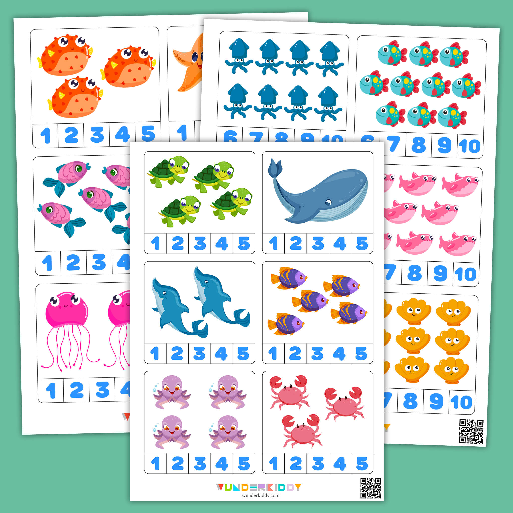 Under the Sea Counting Clip Cards
