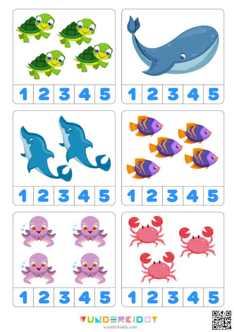 Under the Sea Counting Clip Cards - Image 2