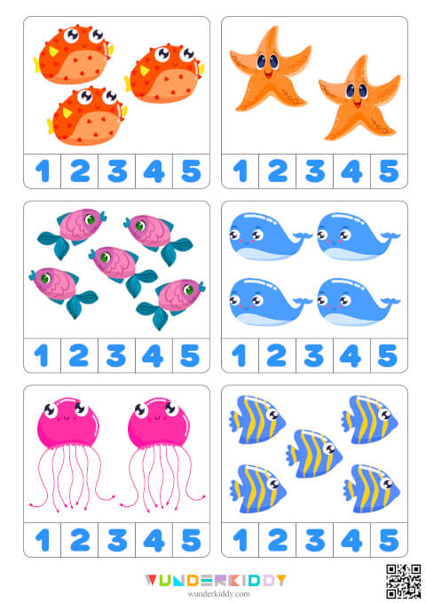 Under the Sea Counting Clip Cards - Image 3