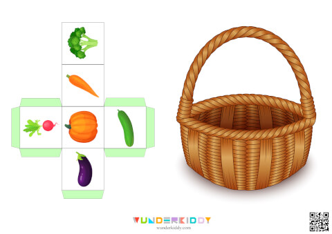 Math Dice Game for Kids Basket of Vegetables - Image 3
