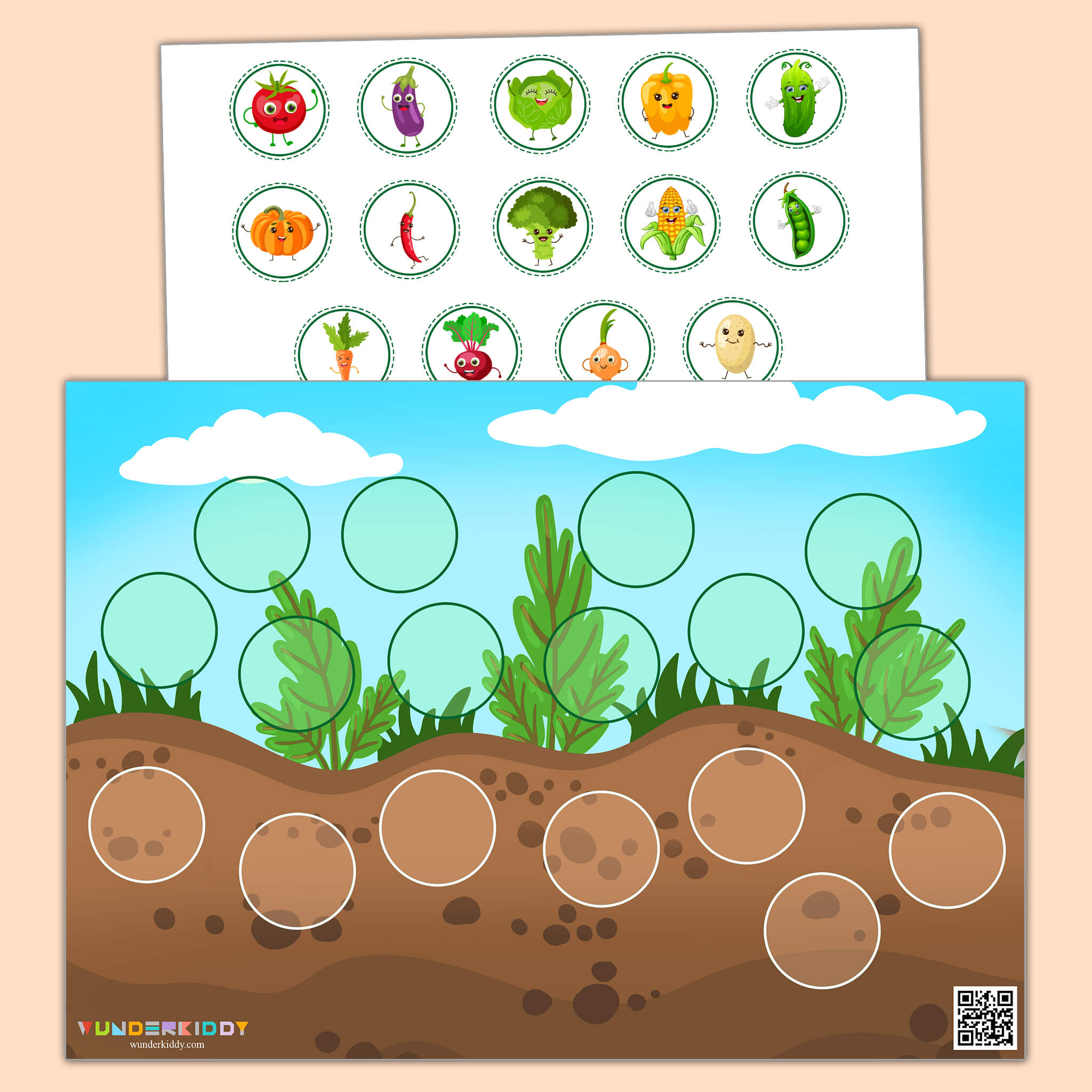 Vegetables Sorting Activity for Kids