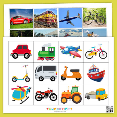 Learning Vehicles Matching Worksheet for Toddlers - Image 2