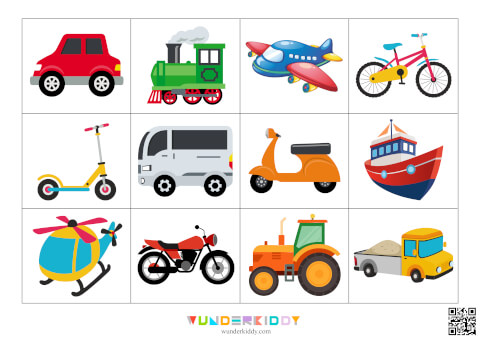 Learning Vehicles Matching Worksheet for Toddlers - Image 2