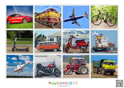 Learning Vehicles Matching Worksheet for Toddlers - Image 3