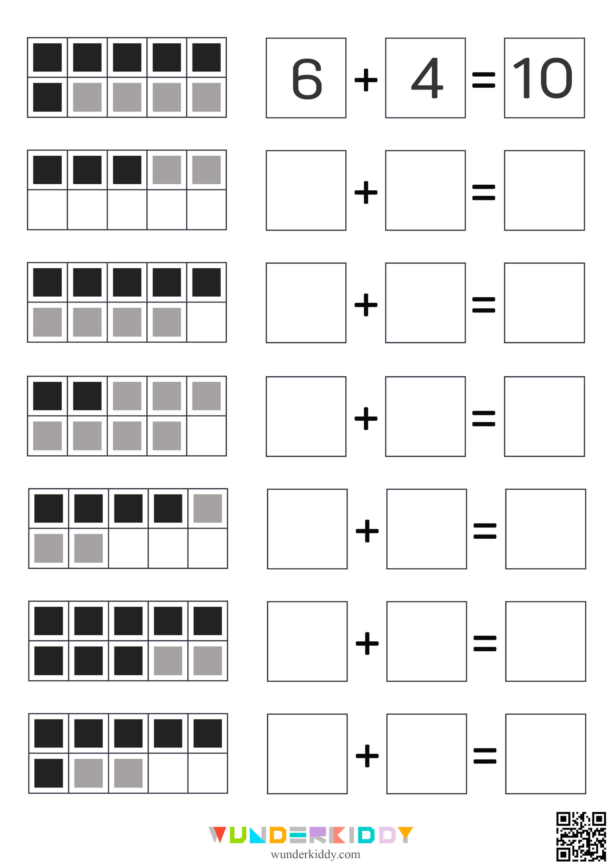 Counting and Addition Worksheets to 10 for Kids - Image 2