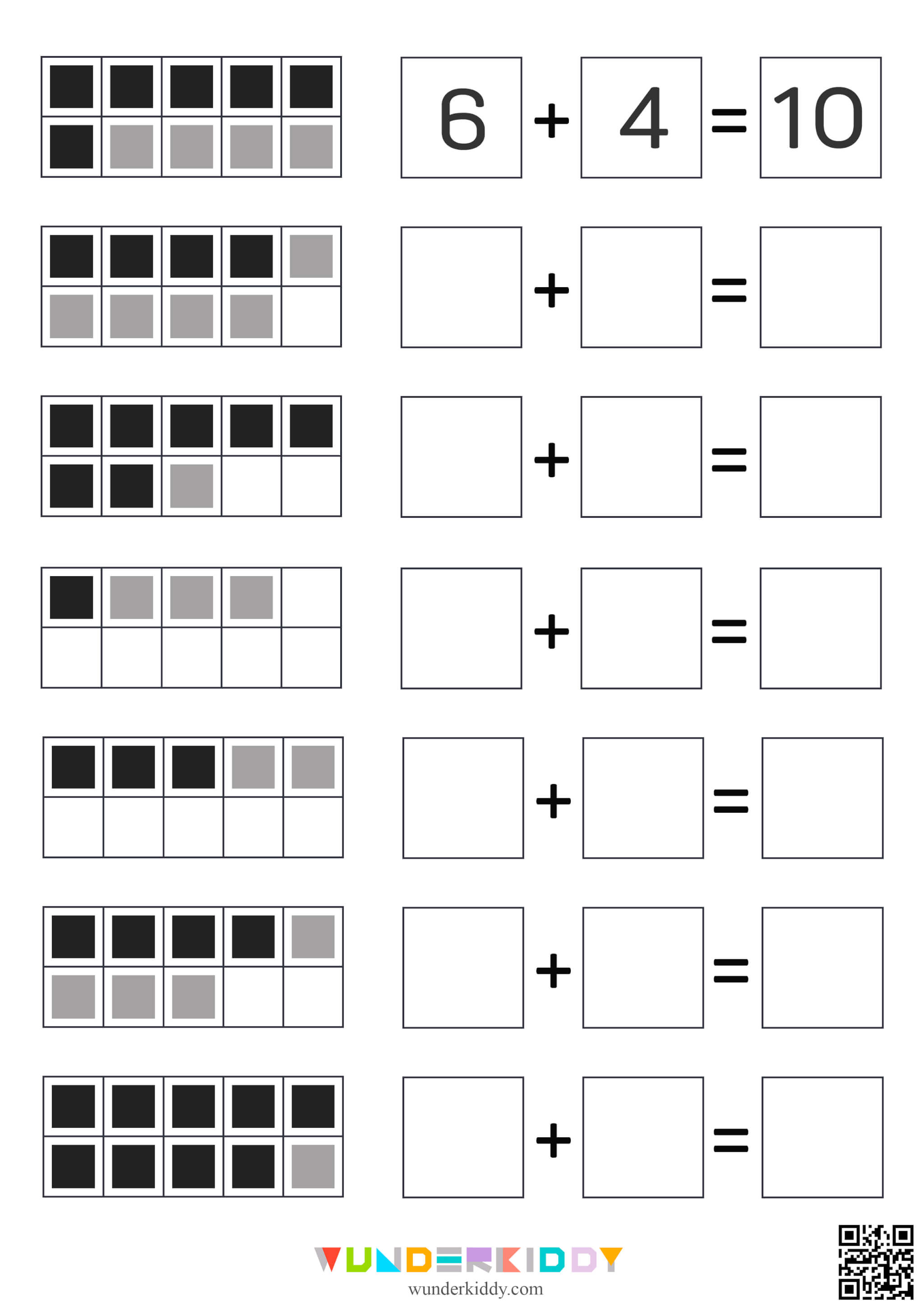 Counting and Addition Worksheets to 10 for Kids - Image 3