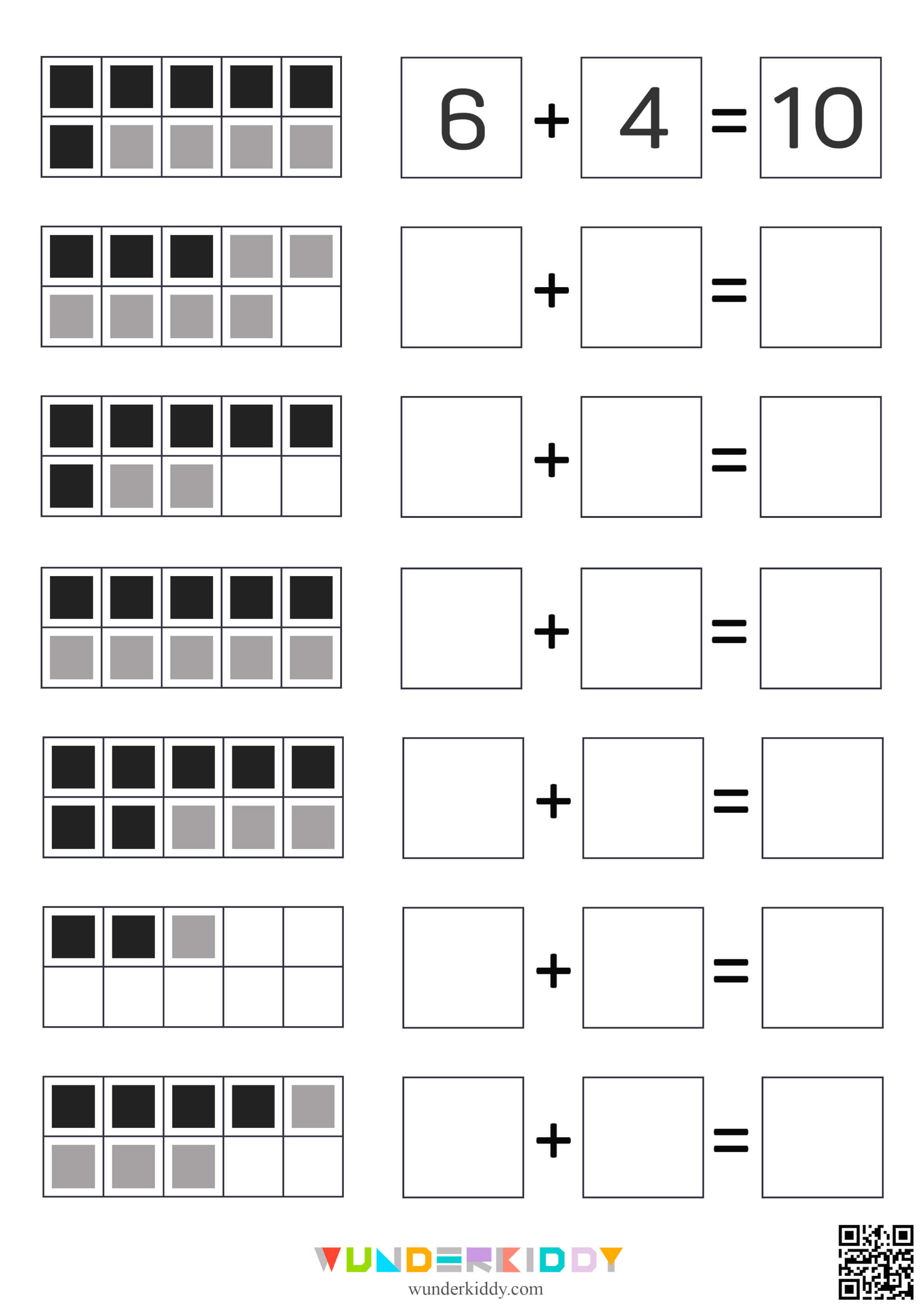 Counting and Addition Worksheets to 10 for Kids - Image 5
