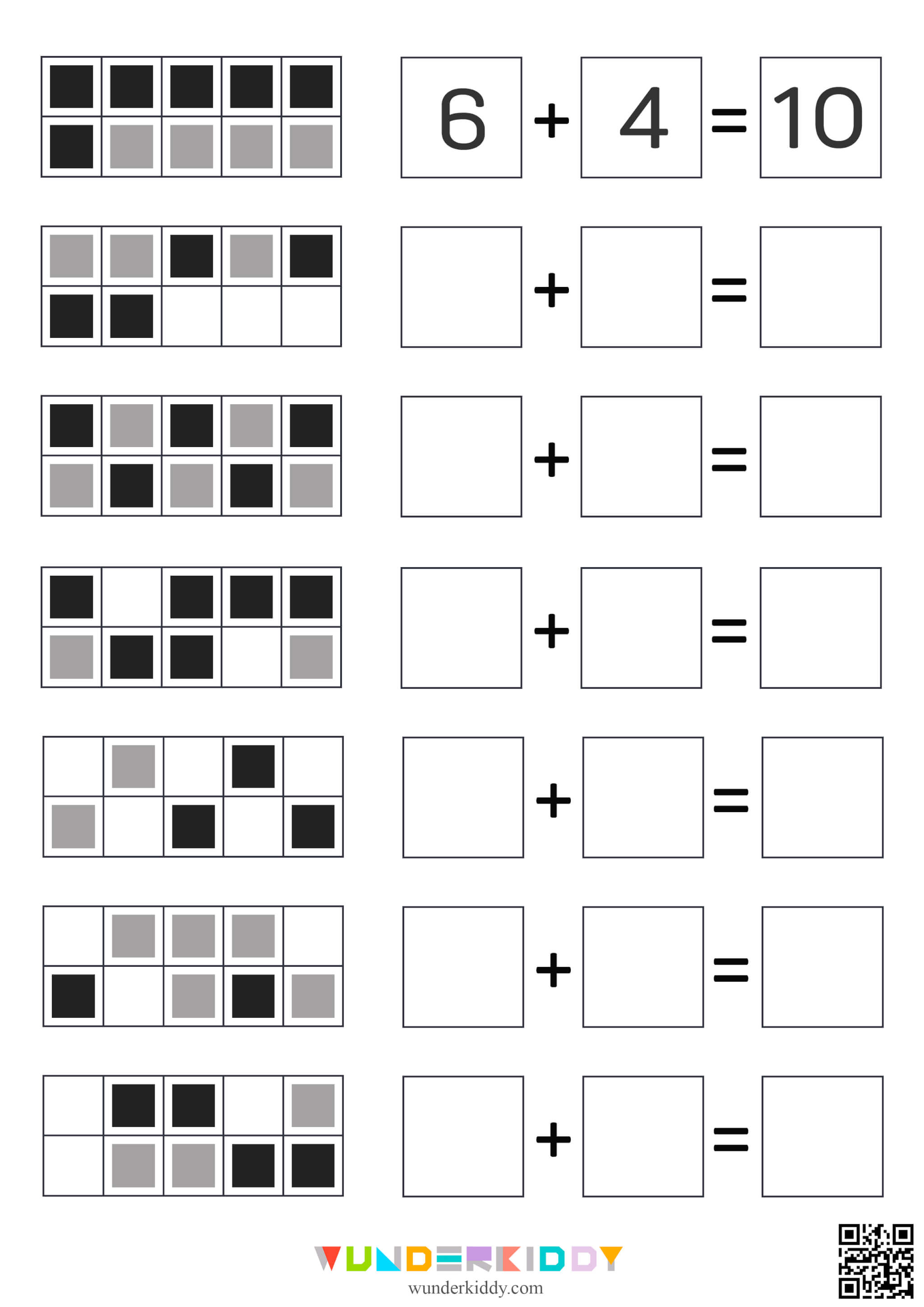Counting and Addition Worksheets to 10 for Kids - Image 8