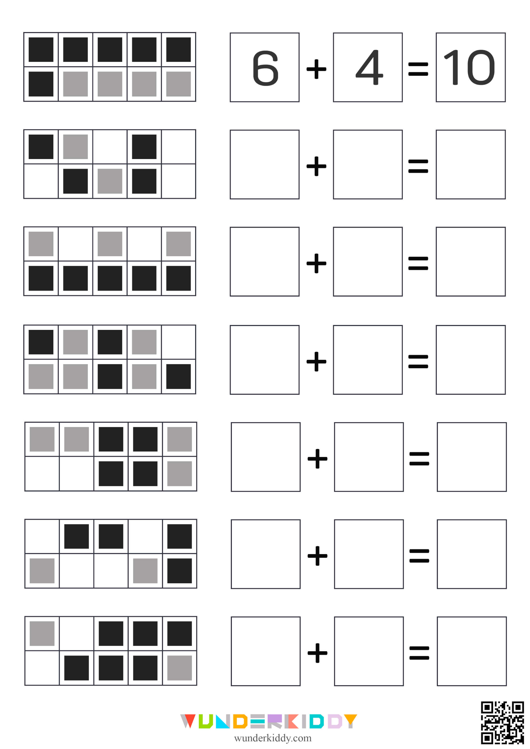 Counting and Addition Worksheets to 10 for Kids - Image 9